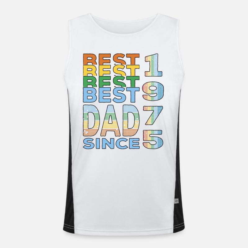 Bester Papa der Welt seit 1975 Vatertag Geburtstag Funktionelles Kontrast-Tank Top für Männer 
