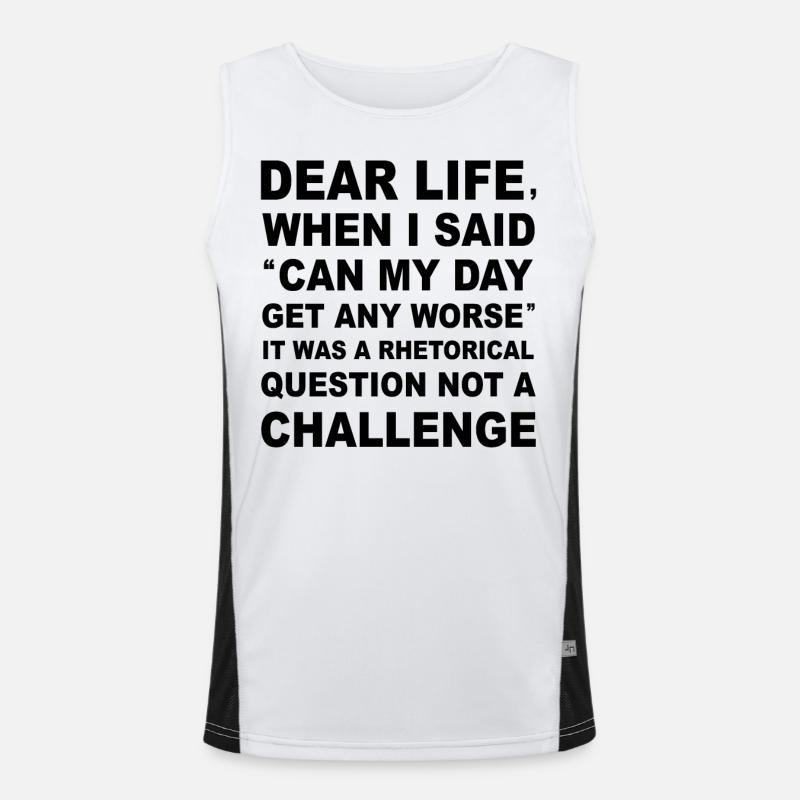 Lustiger Vater Spruch Funktionelles Kontrast-Tank Top für Männer 
