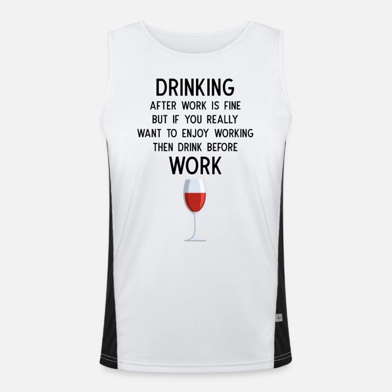 Drinking after Work is fine Men's Functional Contrast Tank Top 