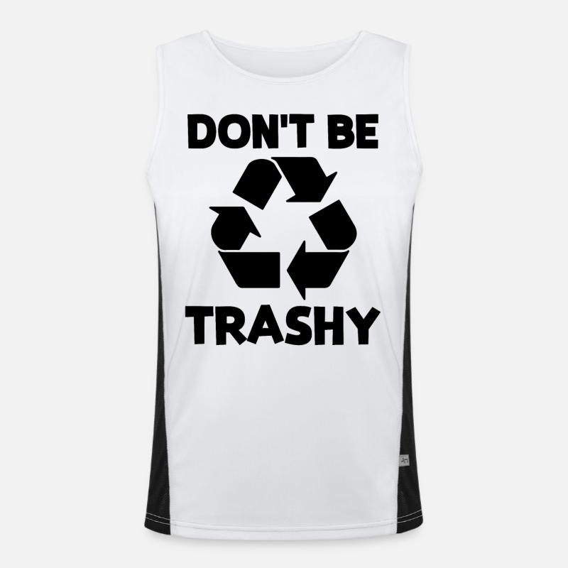 Don't be trashy - Men's Functional Contrast Tank Top  - white/black