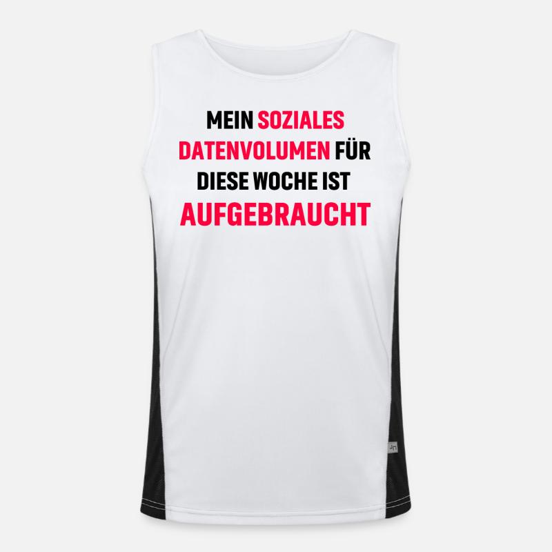 Lustiger Spruch Datenvolumen Funktionelles Kontrast-Tank Top für Männer 