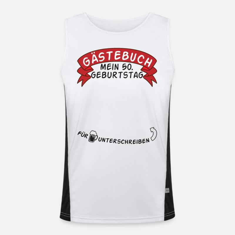 Guestbook My 50th Birthday Gift Idea Men's Functional Contrast Tank Top 