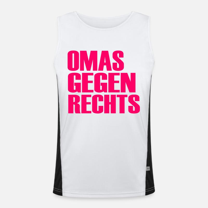 Omas gegen rechts Funktionelles Kontrast-Tank Top für Männer 