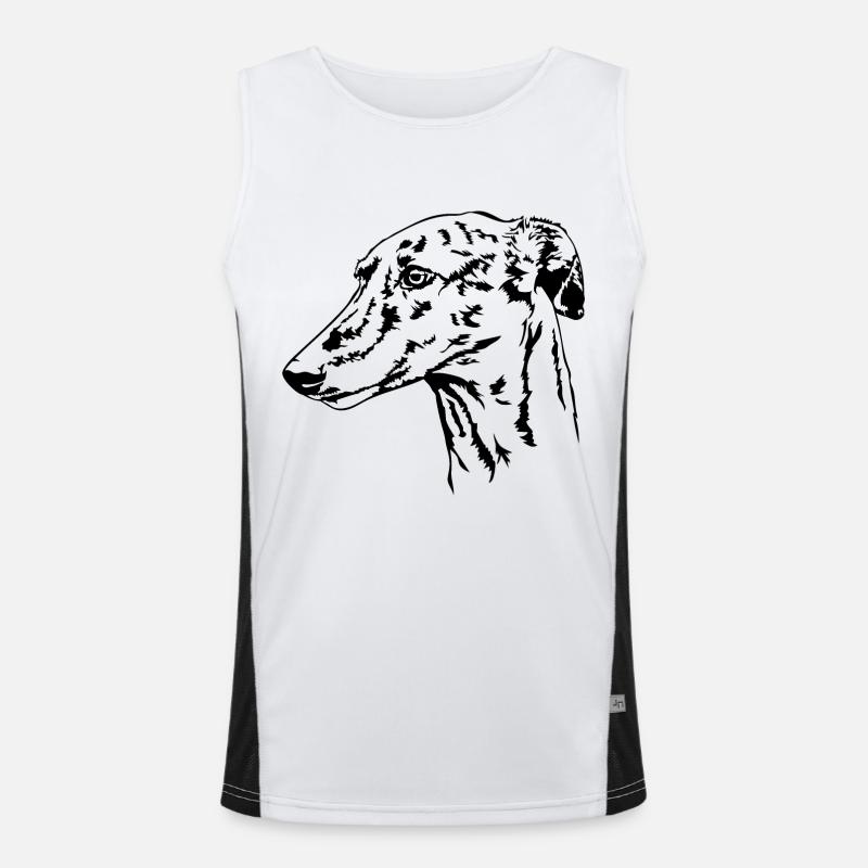 GALGO ESPANOL brindle Portrait Windhund Wilsigns Funktionelles Kontrast-Tank Top für Männer 