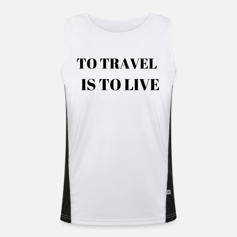 Reisen heißt leben Funktionelles Kontrast-Tank Top für Männer 