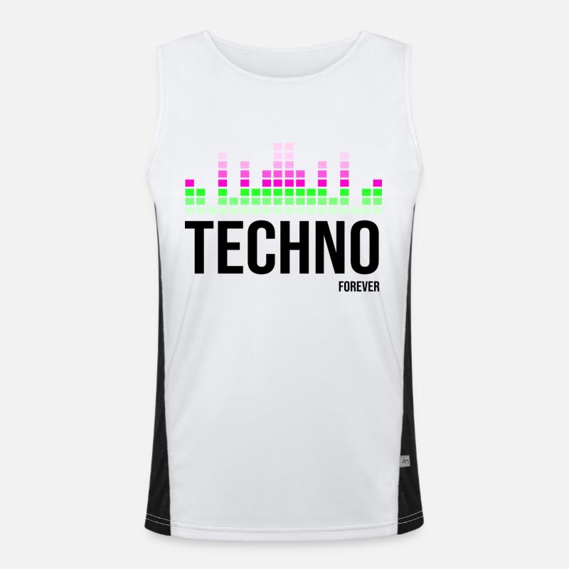 Techno-Musik Funktionelles Kontrast-Tank Top für Männer 