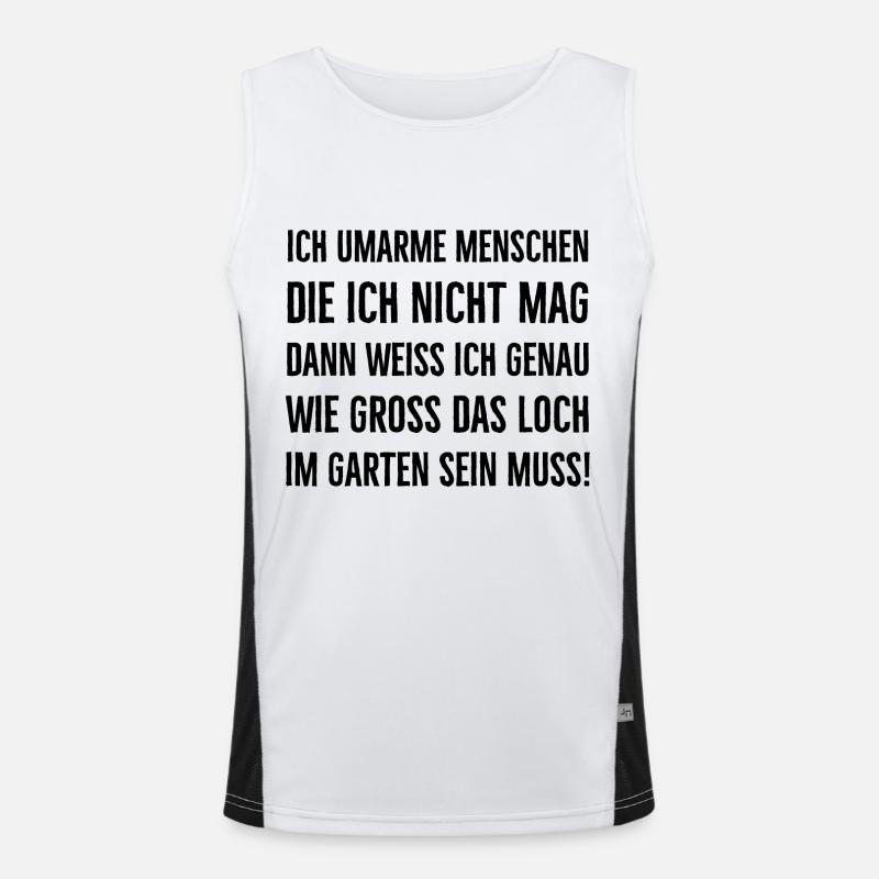 Ich umarme Menschen sarkastischer Spruch Funktionelles Kontrast-Tank Top für Männer 