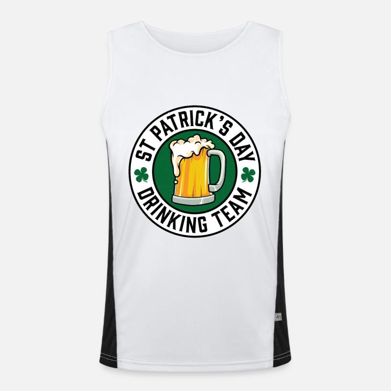 St Patricks Day Drinking Team Men's Functional Contrast Tank Top 