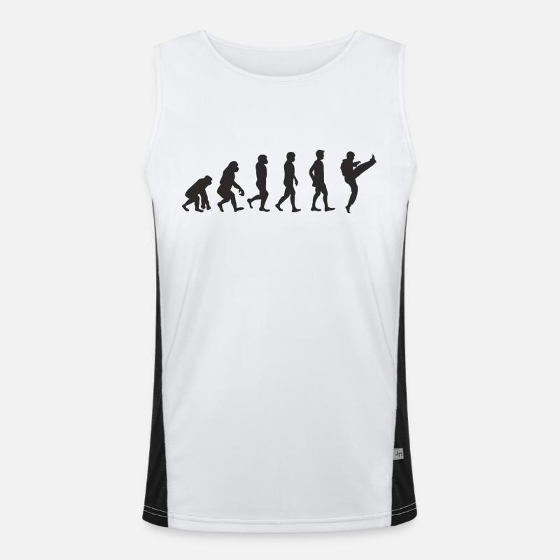 Evolution Karate - Men's Functional Contrast Tank Top  - white/black