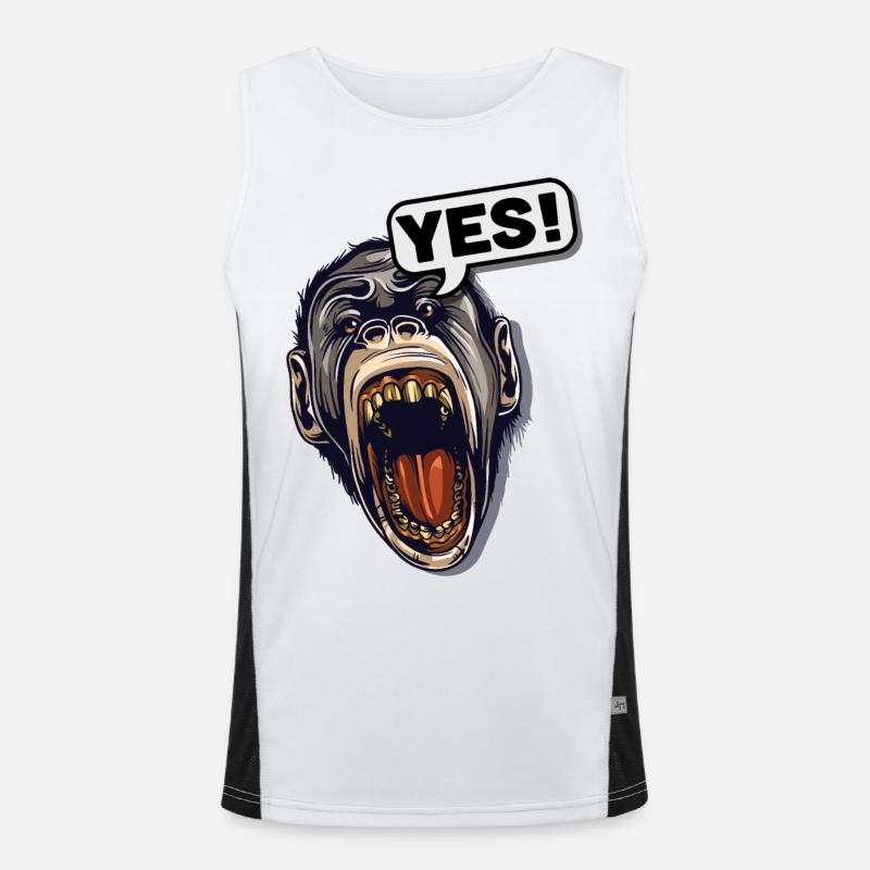 YES! Primate Monkey Chimpanzee Men's Functional Contrast Tank Top 