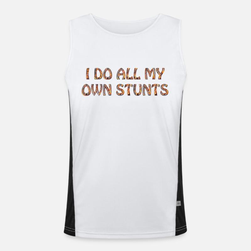 I do all my own stunts Funktionelles Kontrast-Tank Top für Männer 