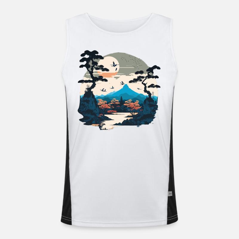 Japanischer Urlaub Funktionelles Kontrast-Tank Top für Männer 