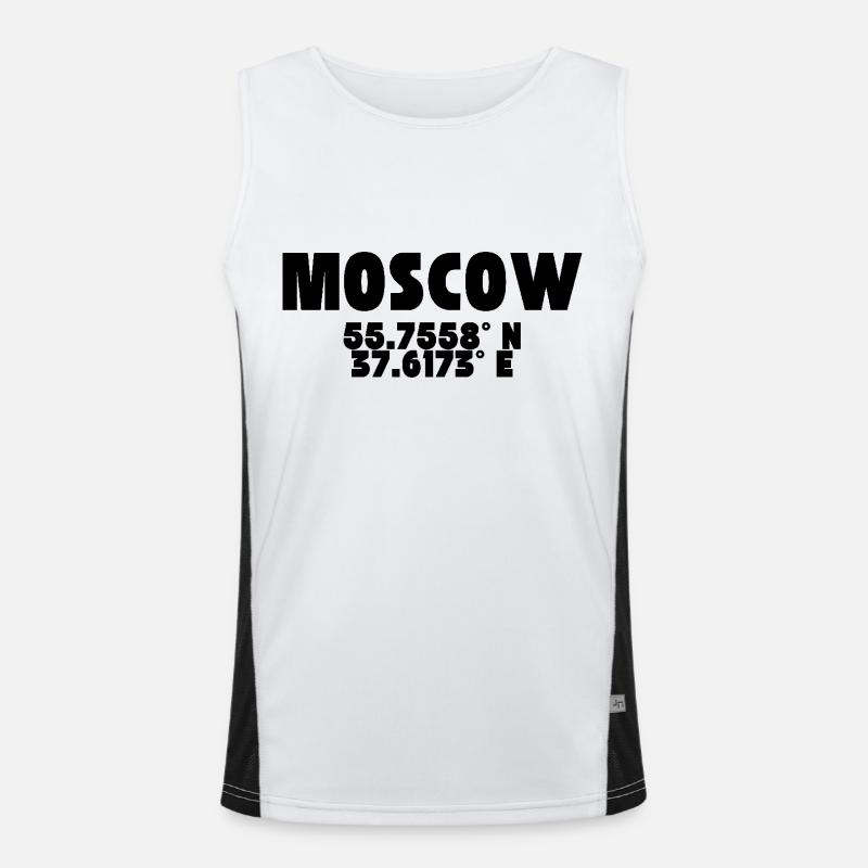 Moscow - Design with coordinates - Men's Functional Contrast Tank Top  - white/black