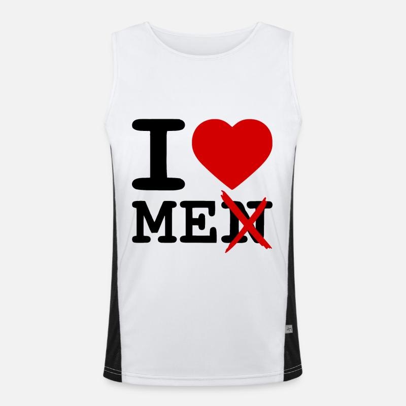 I love me - Canotta sportiva da uomo in contrasto cromatico  - bianco/nero