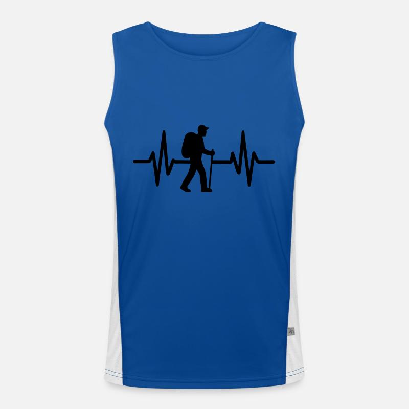 Herzschlag Wandern Funktionelles Kontrast-Tank Top für Männer 
