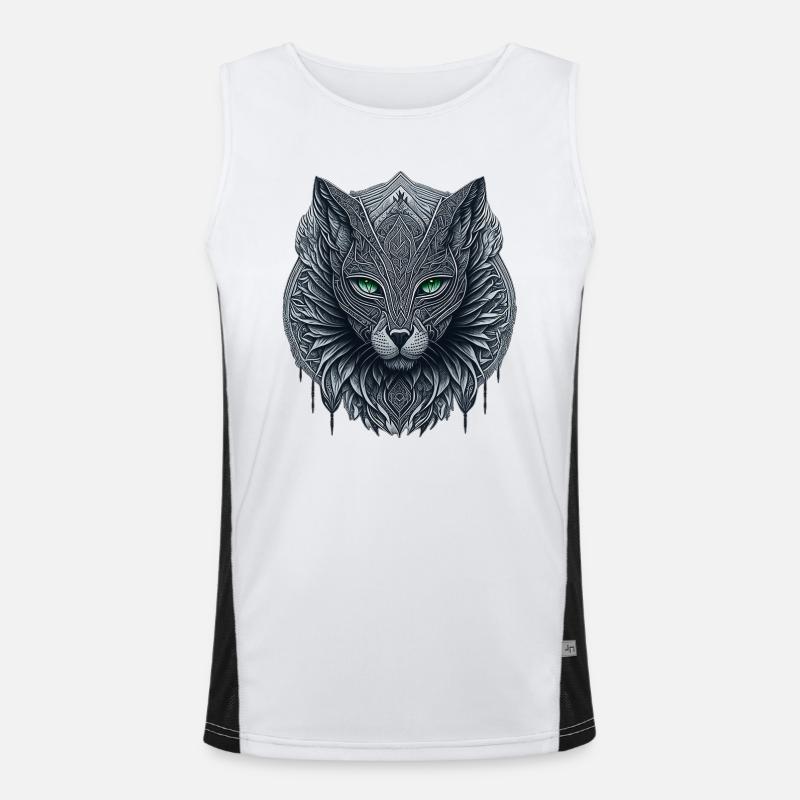 Totem der Katze Funktionelles Kontrast-Tank Top für Männer 