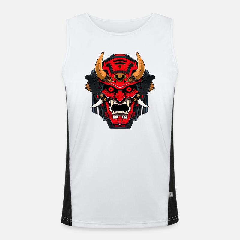 Cyborg Dämon Samurai Funktionelles Kontrast-Tank Top für Männer 