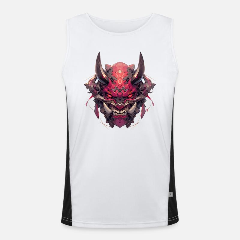Futuristic Samurai Warrior Oni Men's Functional Contrast Tank Top 