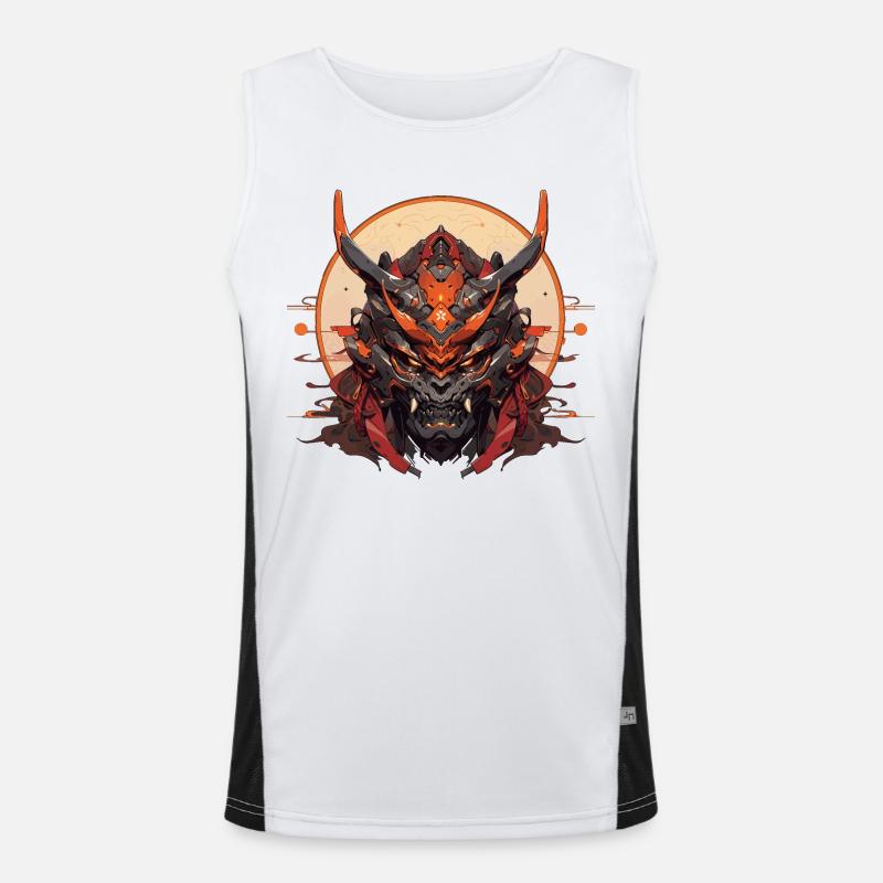 Futuristic Samurai Warrior Hornet Men's Functional Contrast Tank Top 