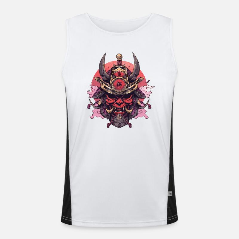 Uralter Samurai-Krieger Funktionelles Kontrast-Tank Top für Männer 