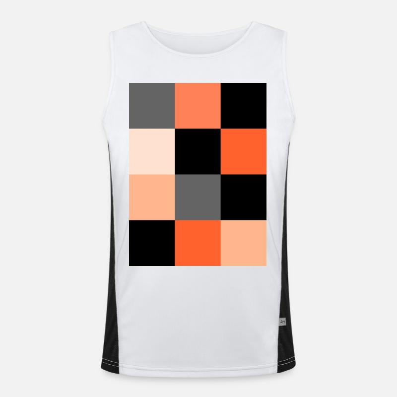 Orange Pixel Débardeur respirant contrasté Homme 