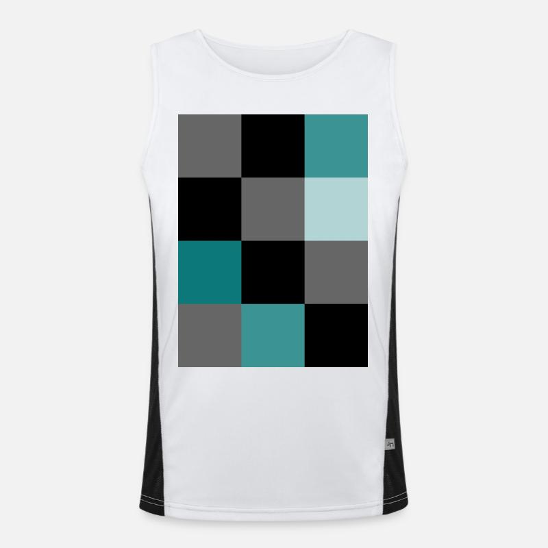 Pixel sarcelle Débardeur respirant contrasté Homme 