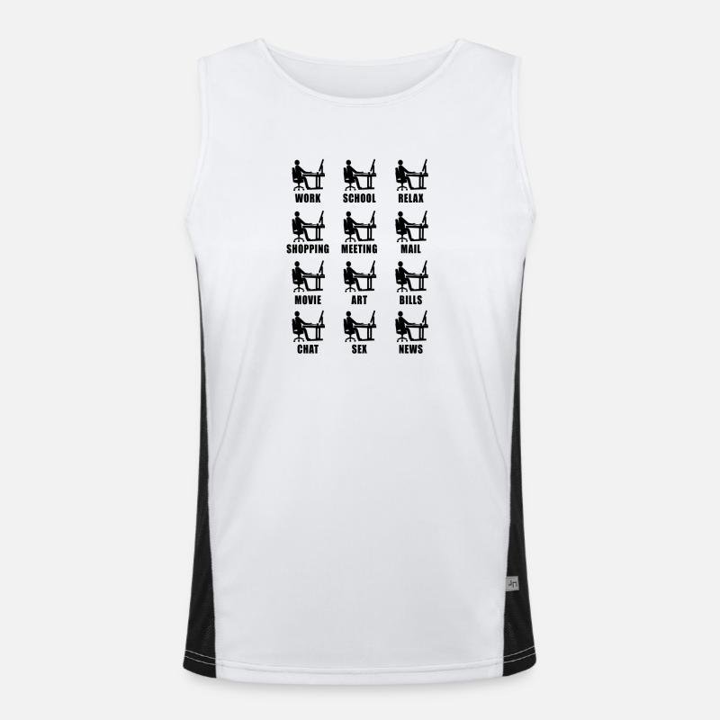 Computer Homeoffice Fun Geschenk Funktionelles Kontrast-Tank Top für Männer 