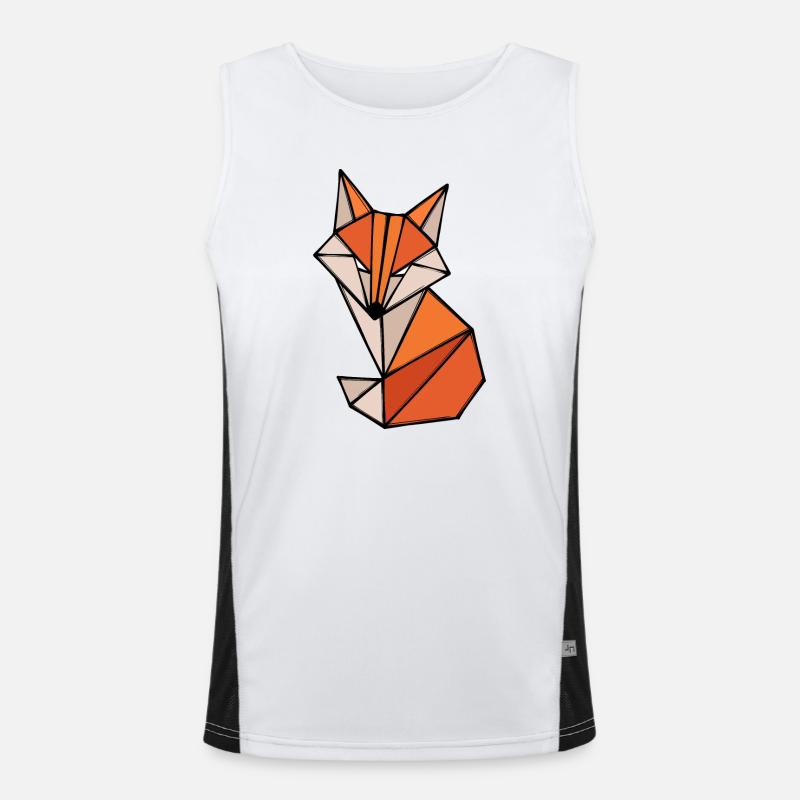 Fuchs Polygon Geometry Abstract Art Creative - Men's Functional Contrast Tank Top - white/black