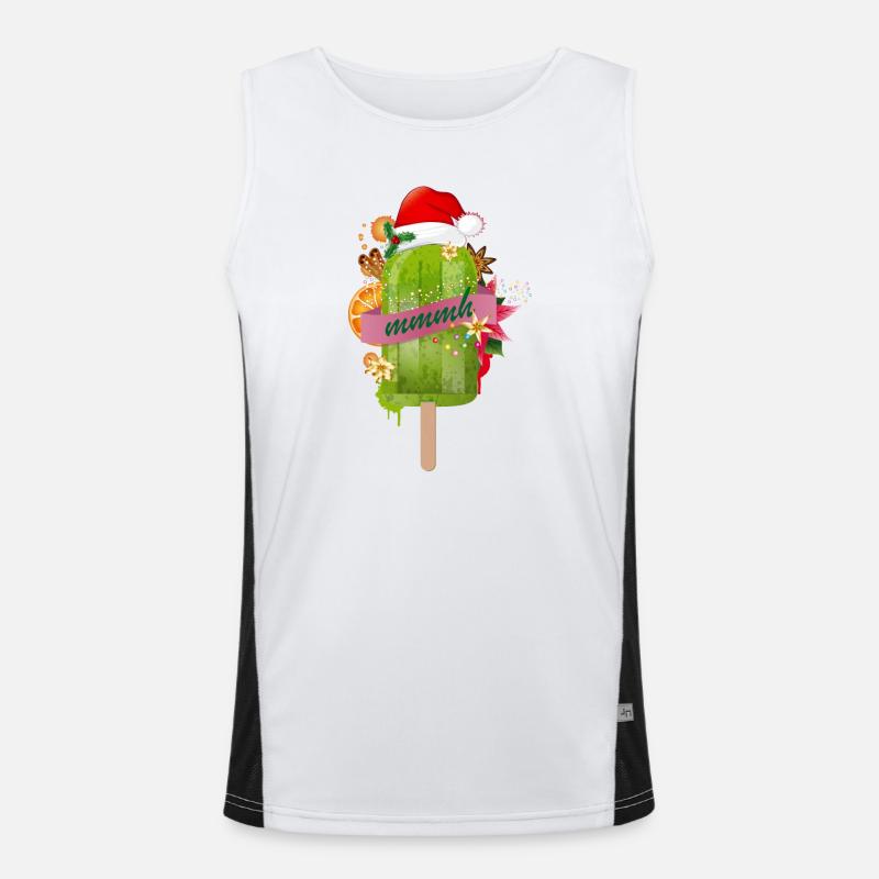 crème glacée vert vif à la mode pour Noël Débardeur respirant contrasté Homme 