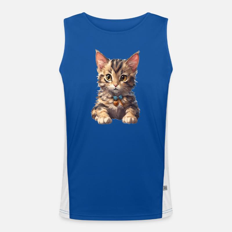 Katze Funktionelles Kontrast-Tank Top für Männer 
