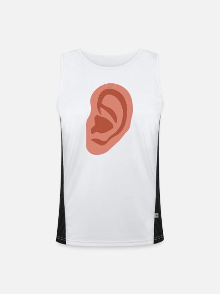 Big ear - Men's Functional Contrast Tank Top  - white/black - Front