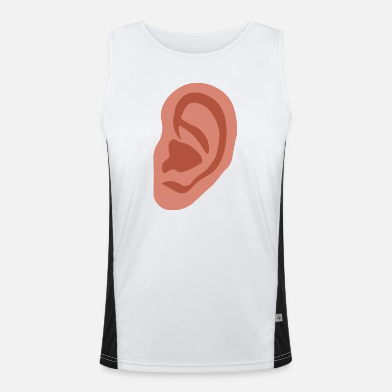 Big ear - Men's Functional Contrast Tank Top  - white/black