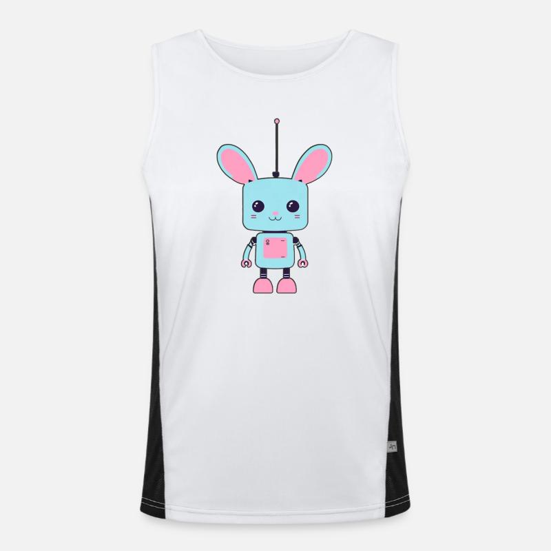 Der Hasenroboter Funktionelles Kontrast-Tank Top für Männer