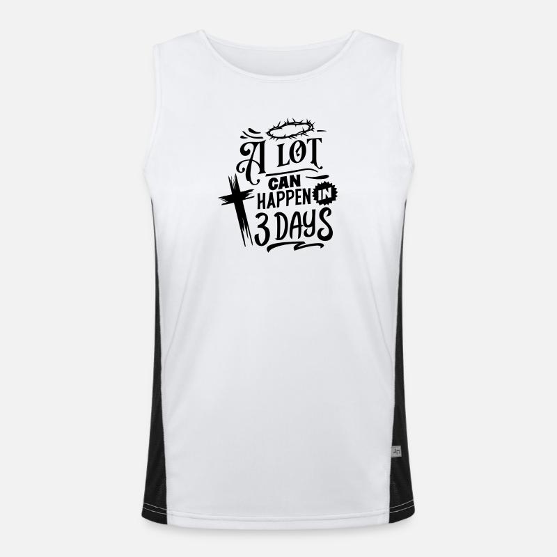 A Lot Can Happen in 3 Days Easter Men's Functional Contrast Tank Top 