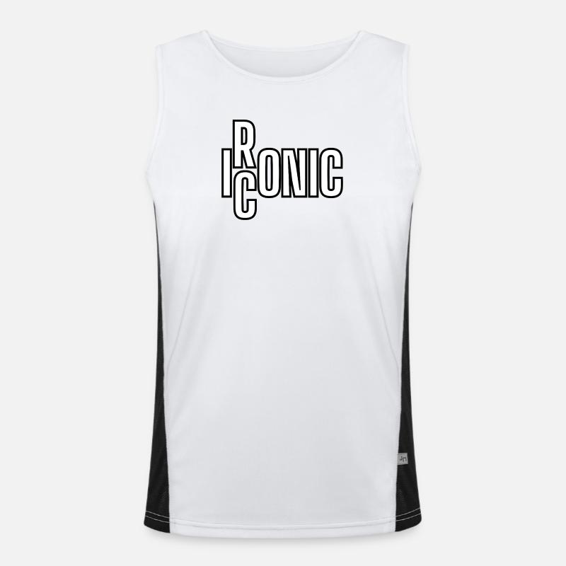 Ironic Bold Mono Typography Men's Functional Contrast Tank Top 