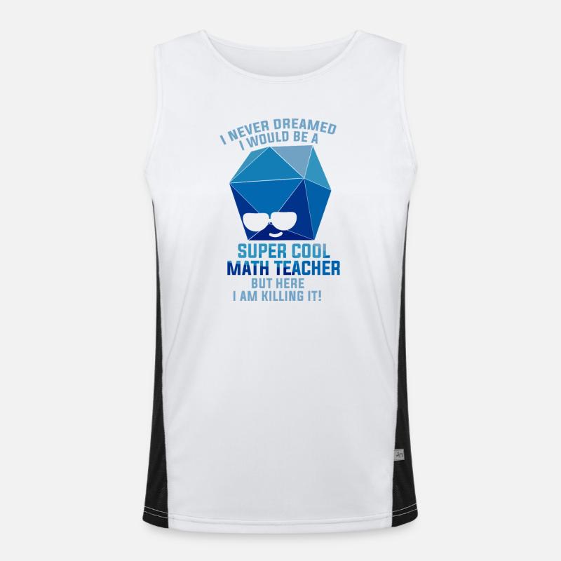 Lustiges Mathematik Sprüche Mathelehrer Lehrer Funktionelles Kontrast-Tank Top für Männer 