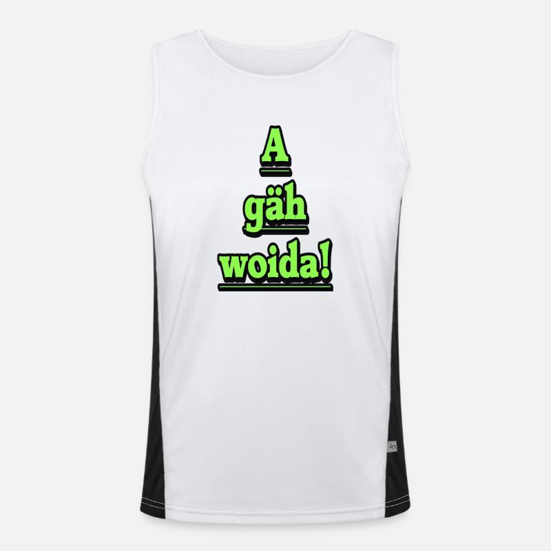 Neon Typo Stacking Design Men's Functional Contrast Tank Top 