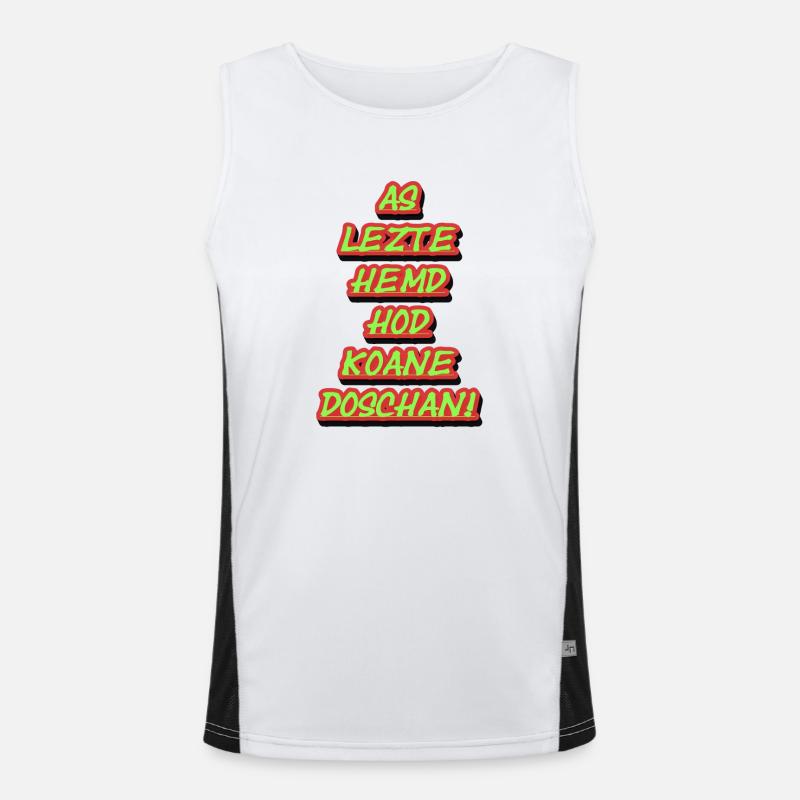 Neon Graffiti Stacking Texts Men's Functional Contrast Tank Top 