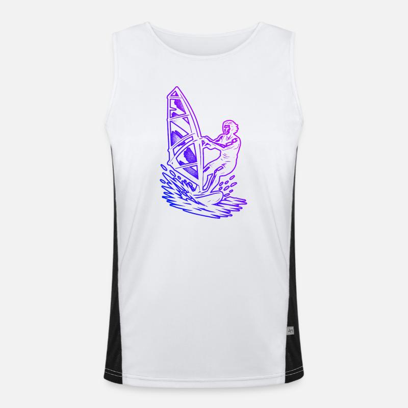 Windsurfing Graphics for Windsurf - Men's Functional Contrast Tank Top  - white/black