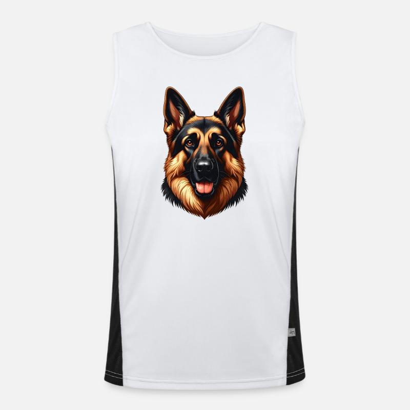 German Shepherd Dog Men's Functional Contrast Tank Top 