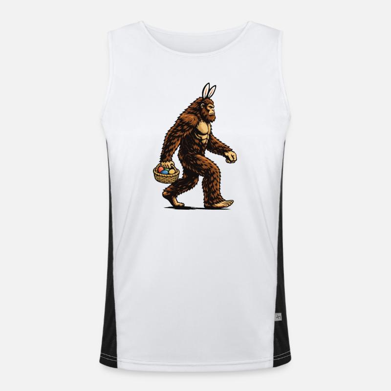 Bigfoot Easter Eggs Lustiger Sasquatch-Jäger Funktionelles Kontrast-Tank Top für Männer 