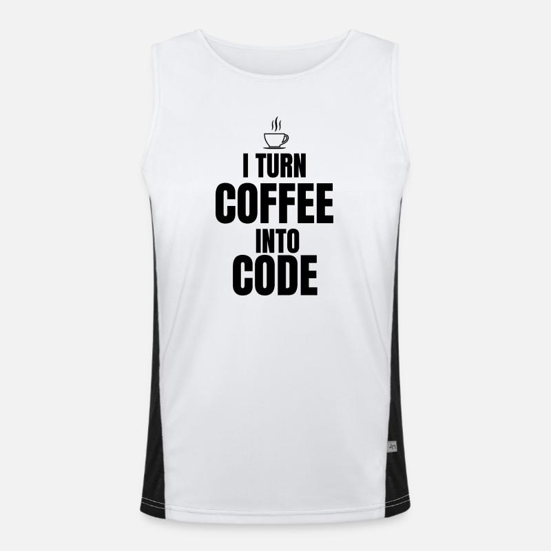 Je transforme le café en code Débardeur respirant contrasté Homme 