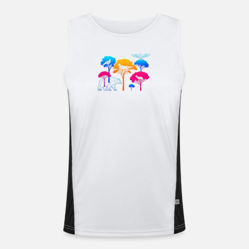 Neon Forest Funktionelles Kontrast-Tank Top für Männer 