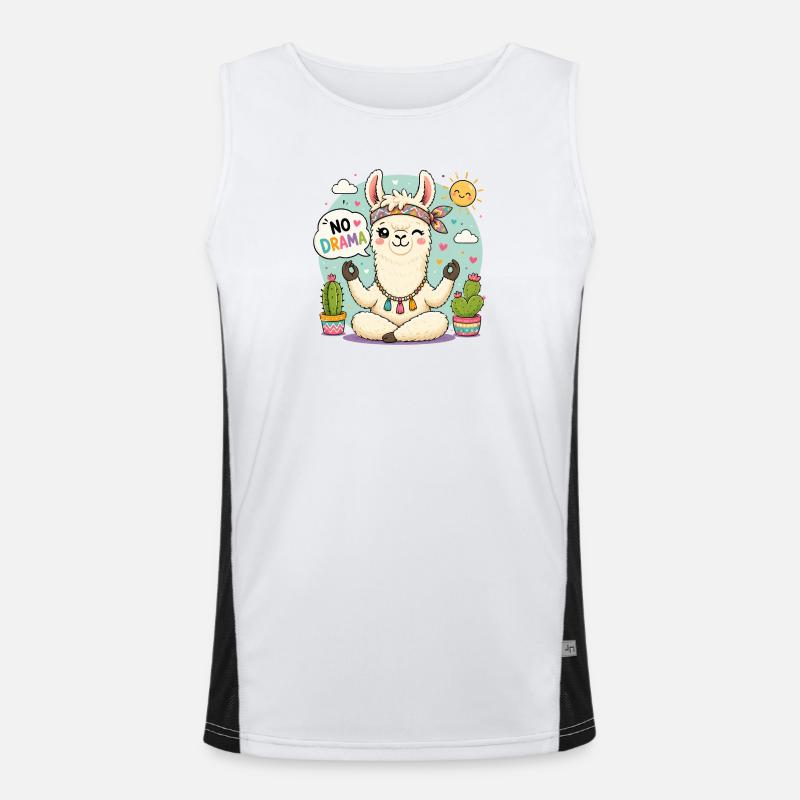 No drama Lama Men's Functional Contrast Tank Top 