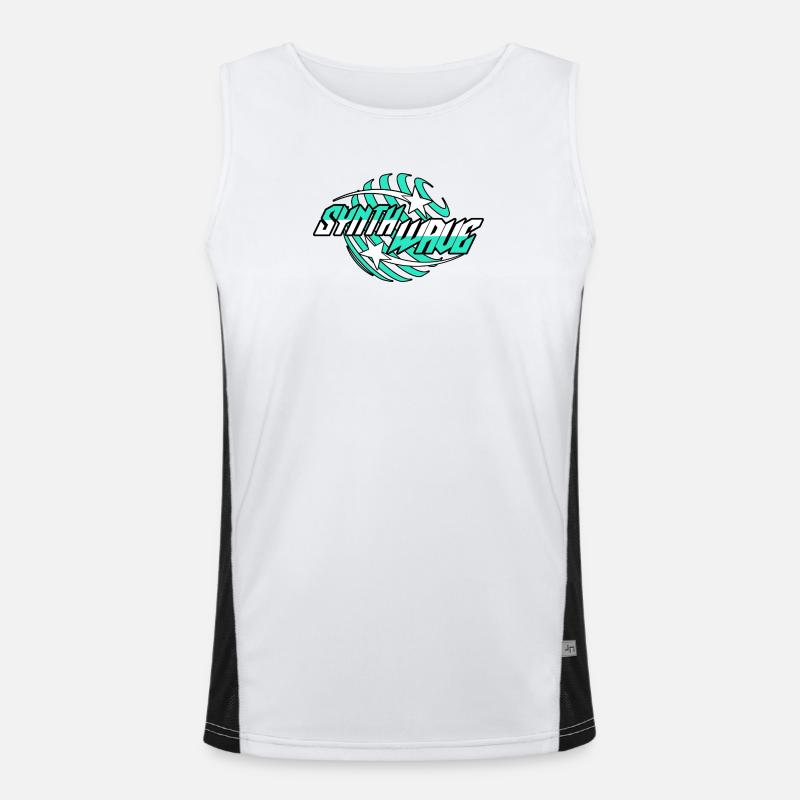 Synth Wave Synthesizer  Funktionelles Kontrast-Tank Top für Männer 