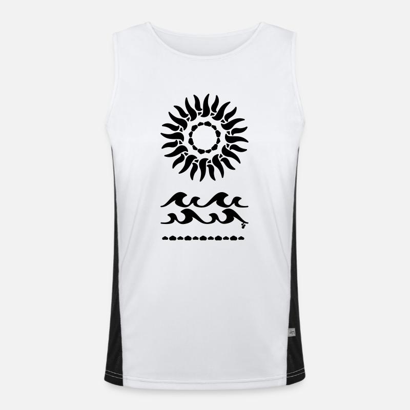 summer - Men's Functional Contrast Tank Top  - white/black