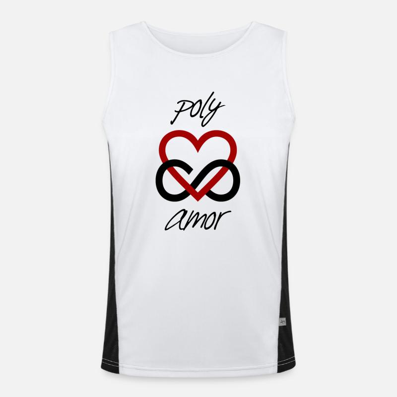 heart infinity sign love polyamory polyamor Men's Functional Contrast Tank Top 