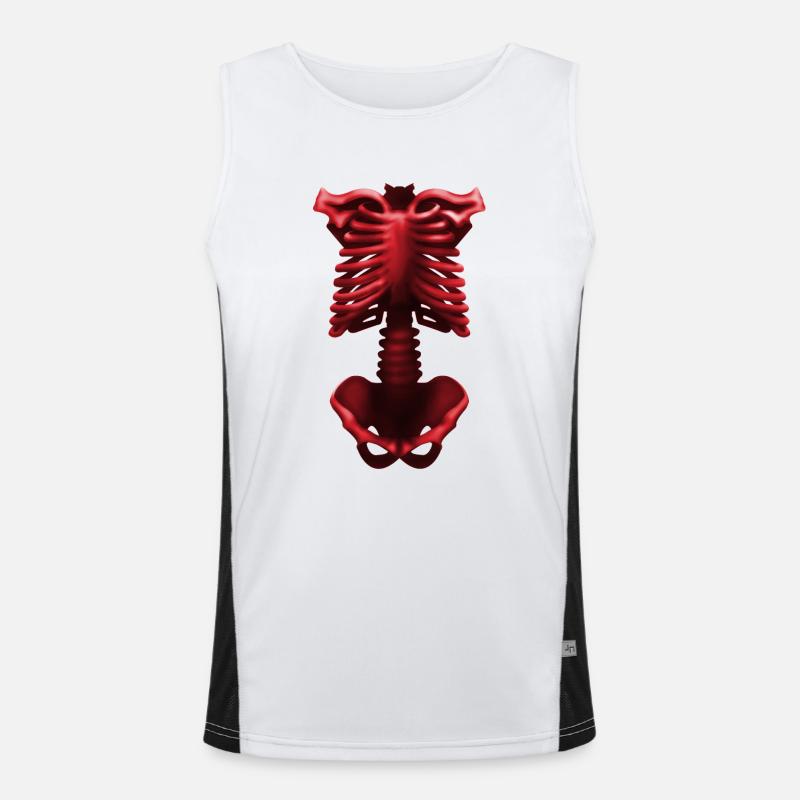 Skelett Körper Blutrot Funktionelles Kontrast-Tank Top für Männer 