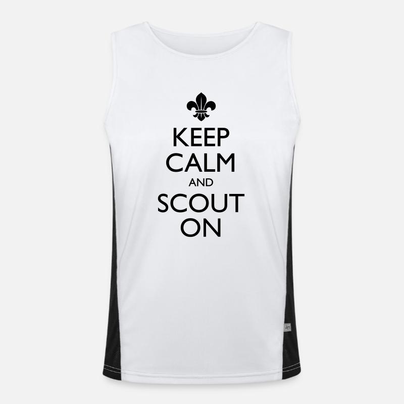Keep Calm And Scout On Funktionelles Kontrast-Tank Top für Männer 