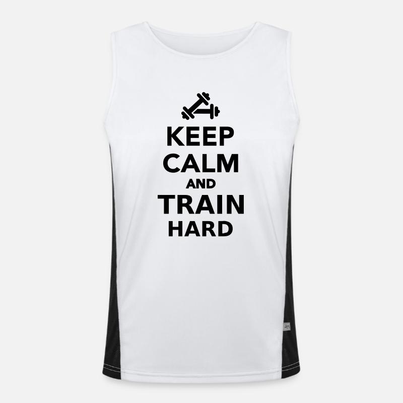 Keep calm and Train Hard - Men's Functional Contrast Tank Top  - white/black